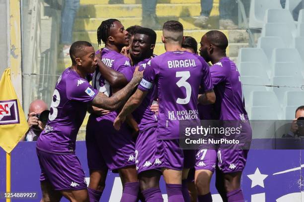 Gaetano Castrovilli scoring goal during the Italian Serie A football match between Fiorentina and Udinese ,on May 14, 2023 at the Artemio-Franchi...