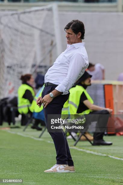 Head Coach Andrea Sottil of Udinese, looks on during the Italian Serie A football match between Fiorentina and Udinese ,on May 14, 2023 at the...