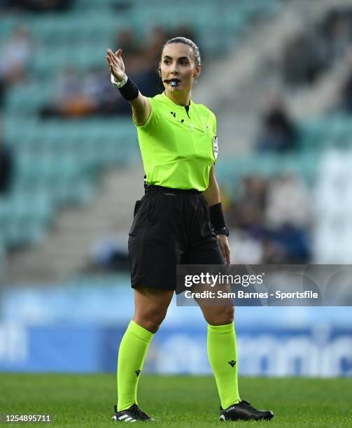 Referee Emanuela Rusta gestures during the UEFA Women's European Under-17 Championship Finals 2023 Group A match between Estonia and Switzerland at...