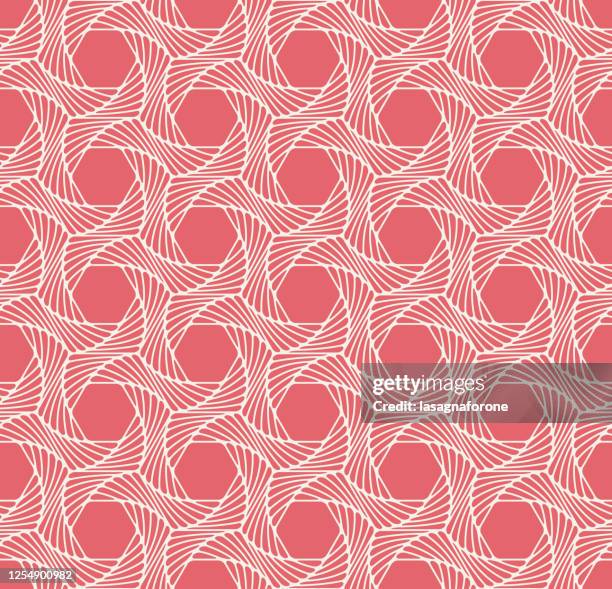 seamless swirling geometric vector pattern - intersecting circles stock illustrations