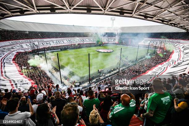 Spandoek 360 meter lang - Photo by Icon sport during the Eredivisie match between Feyenoord and Go Ahead Eagles at De Kuip on May 14, 2023 in...