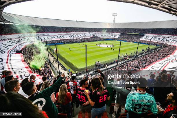 Spandoek 360 meter lang - Photo by Icon sport during the Eredivisie match between Feyenoord and Go Ahead Eagles at De Kuip on May 14, 2023 in...