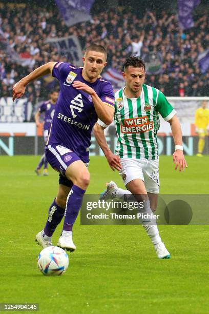 Reinhold Ranftl of Austria Wien and Nicolas Gerrit Kuehn of Rapid Wien during the Admiral Bundesliga match between FK Austria Wien and SK Rapid Wien...