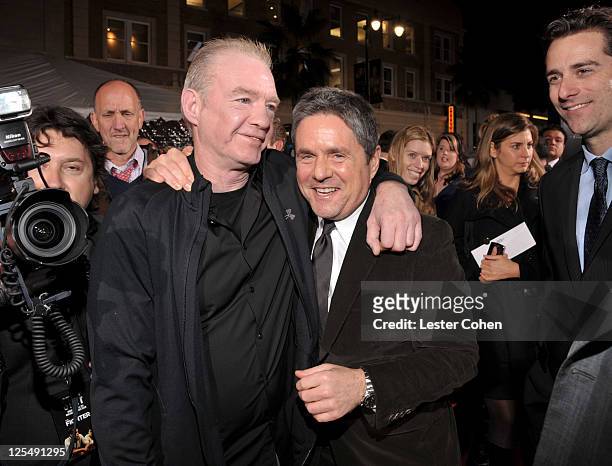Former boxer Dicky Eklund and CEO of Paramount Pictures Brad Grey arrive at "The Fighter" Los Angeles premiere held at the Grauman's Chinese Theatre...