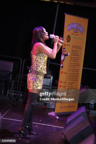 Shontelle performs at the 2010 Hob Nobble Gobble at Ford Field on November 20, 2010 in Detroit, Michigan.