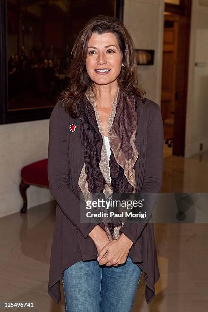 Singer/songwriter Amy Grant attends the 2010 Holiday Mail for Heroes program launch at the American Red Cross on November 11, 2010 in Washington, DC.