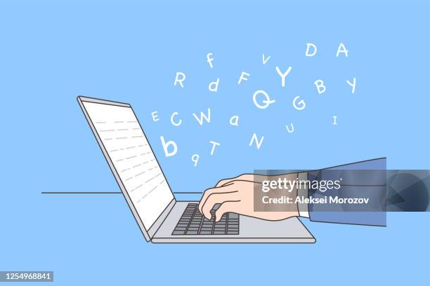 business, work, education, network, journalism, report concept - copywriting web stock illustrations