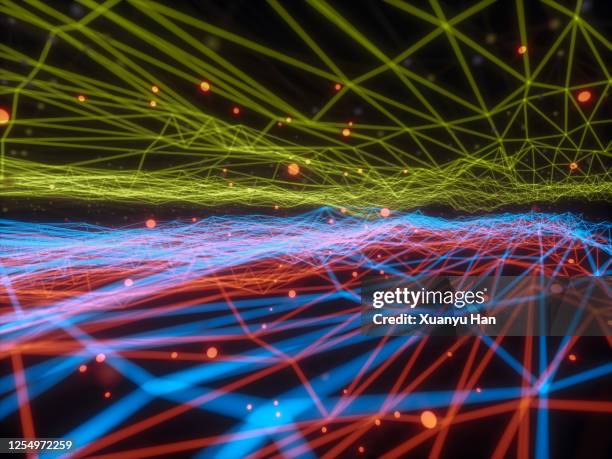 abstract big data lines - quantum stock pictures, royalty-free photos & images