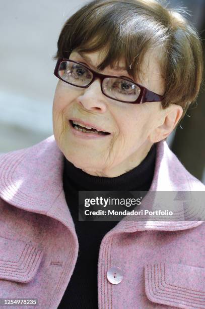 Italian actress and writer Franca Valeri at the Casa delle Letterature on the occasion of the 11th edition of the International Literature Festival...