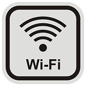 Wi-Fi, black icon at gray and black, vector icon