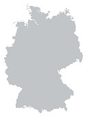 Gray Germany map isolated on a white background.