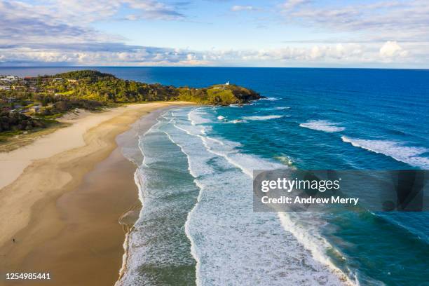 beach, wave and coastline in australia, aerial view - port macquarie stock pictures, royalty-free photos & images