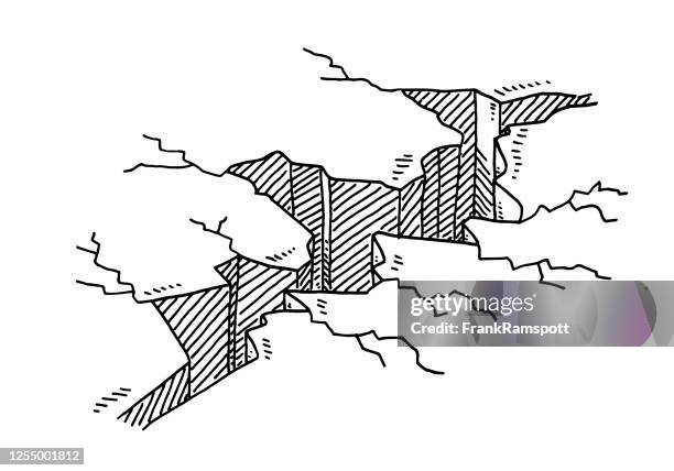 cracking bodenzeichnung - in bodenhöhe stock-grafiken, -clipart, -cartoons und -symbole