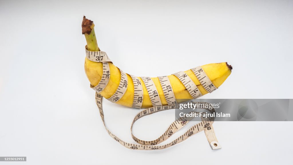 Measure tape and banana Size matters