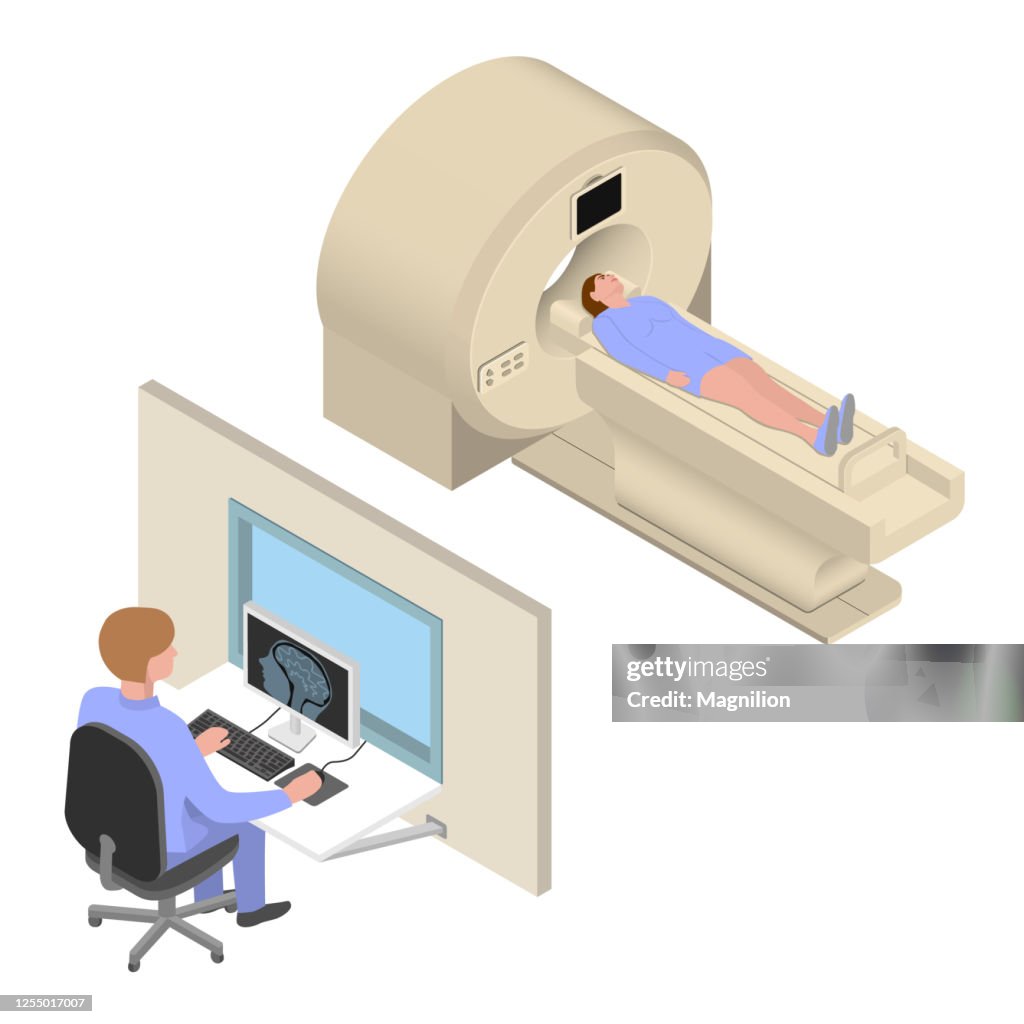 Mri Isometric Mri Diagnosis Isometric Vector Illustration High-Res Vector Graphic ...