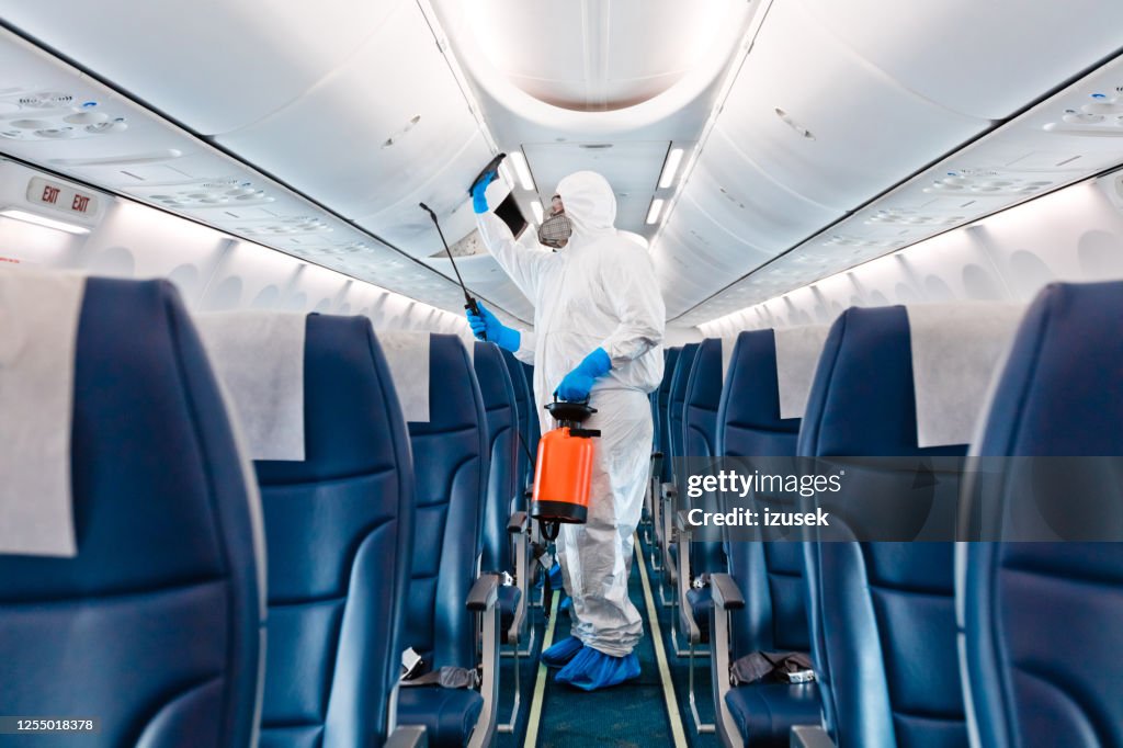 Airplane disinfection due to COVID-19