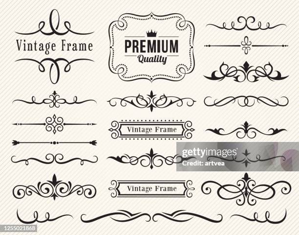 stockillustraties, clipart, cartoons en iconen met reeks decoratieve elementen voor ontwerp - ornaat