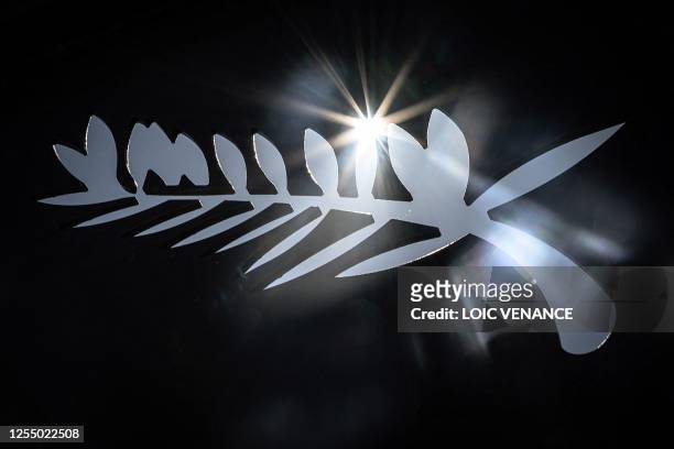 This photograph shows the logo of the Palme d'Or ahead of the 76th Cannes Film Festival in Cannes, southeastern France, on May 15, 2023. Cannes Film...