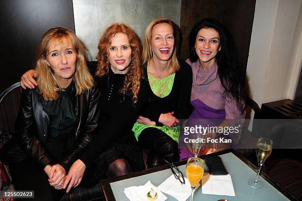 Writer Sylvie Bourgeois Harel, actresses Florence Darel, Gabrielle Lazure and Jovanka Sopalovic attend the 'Imposteur' Sylvie Bourgeois Book Launch...