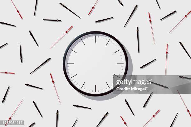 blank clock face with separated hands - clock face stock pictures, royalty-free photos & images
