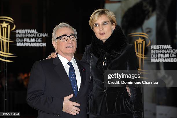 Director Martin Scorsese and Melita Toscan du Plantier attend the Tribute to the French Cinema during the 10 th Marrakech Film Festival on December...
