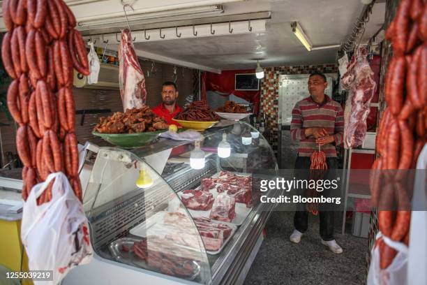 Meat for sale in a butcher's shop in the Ariana district in Tunis, Tunisia, on Thursday, May 11, 2023. The International Monetary Fund signaled it...