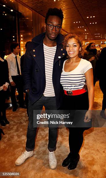 Nathan Stewart-Jarrett and Antonia Thomas attend the launch of fashion brand Miu Miu's new flagship London store at Miu Miu Store Bond Street on...