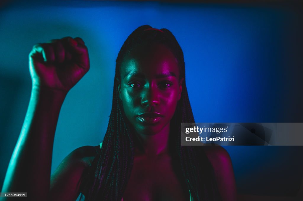 Woman posing for civili rights