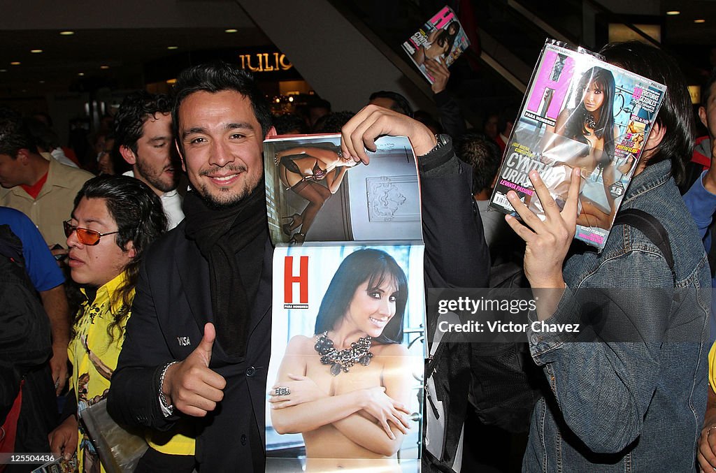 Cynthia Urias Signs Copies Of "H Para Hombres" Magazine