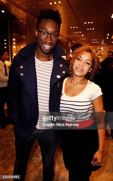 Nathan Stewart-Jarrett and Antonia Thomas attend the launch of fashion brand Miu Miu's new flagship London store at Miu Miu Store Bond Street on...