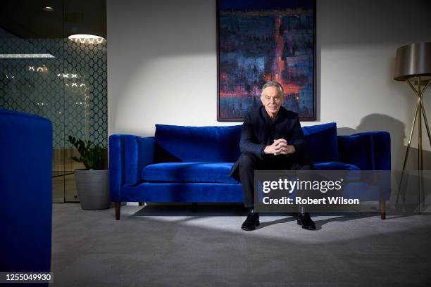 British former politician Tony Blair who served as Prime Minister of the United Kingdom from 1997 to 2007 is photographed for the Times magazine on...