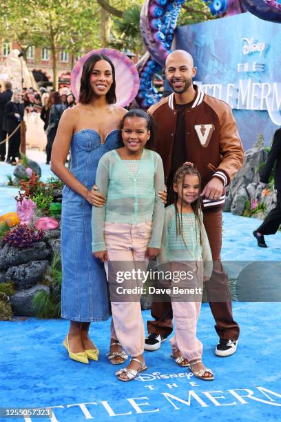 Rochelle Humes, Marvin Humes and children attend the UK Premiere of "The Little Mermaid" at Odeon Luxe Leicester Square on May 15, 2023 in London,...