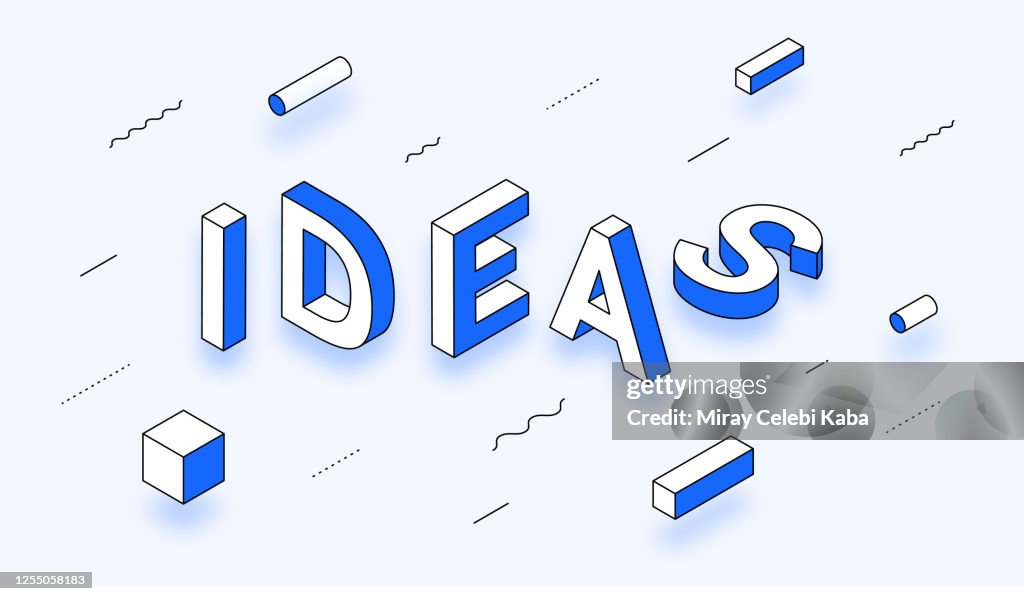 Vector Idae Ideas Line Three Dimensional Isometric Design Vector Illustration High ...