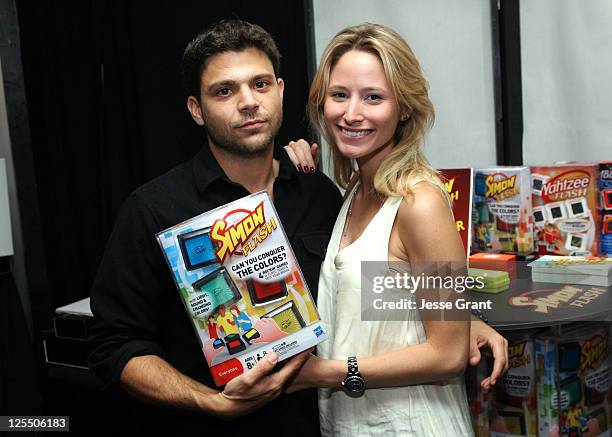 Actor Jerry Ferrara and Alexandra Blodgett attend The HP Touchsmart Gift Lounge backstage at the Nokia Theatre, in celebration of The 63rd Primetime...