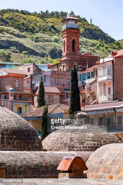 jumah mosque and residential buildings in tbilisi, georgia - cupola stock pictures, royalty-free photos & images