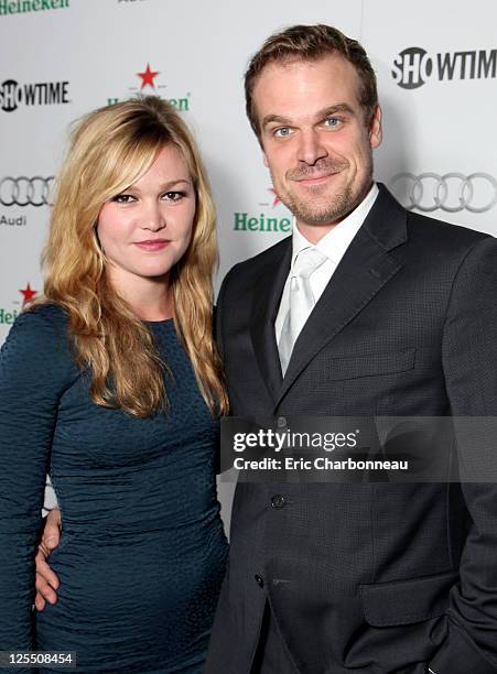 Julia Stiles and David Harbour at 2011 Showtime Emmy Nominees Party at SkyBar at the Mondrian Los Angeles on September 17, 2011 in West Hollywood,...