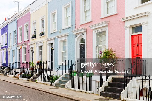 Colorful townhouses in London, UK