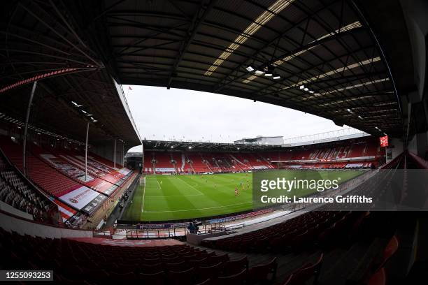 General view of play during the Premier League match between Sheffield United and Wolverhampton Wanderers at Bramall Lane on July 08, 2020 in...