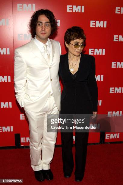 Sean Lennon and Yoko Ono attend the EMI Post Grammy party at the Los Angeles County Museum of Art on February 8, 2004 in Los Angeles, California