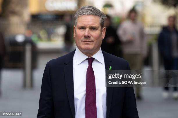 Leader of the Labour Party, Keir Starmer leaves the Global Radio Studios in London, after hosting his phone in session 'Call Keir'. Starmer is...