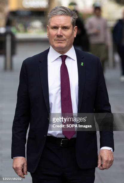 Leader of the Labour Party, Keir Starmer leaves the Global Radio Studios in London, after hosting his phone in session 'Call Keir'. Starmer is...