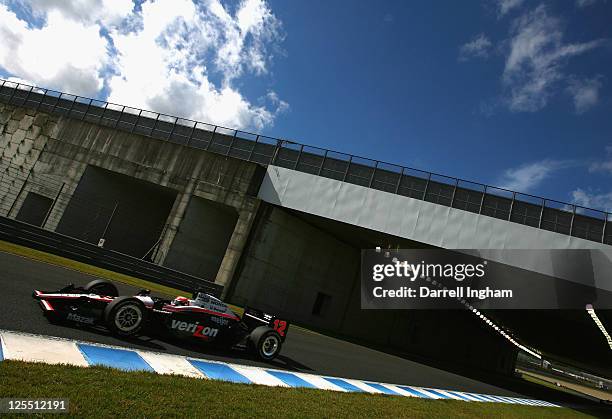 Will Power of Australia drives the Team Penske Dallara Honda during the Indy Japan 300 The Final, on the road course at the Twin Ring Motegi on...