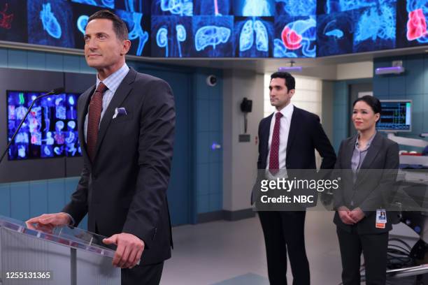 Might Feel Like It's Time For A Change" Episode 821 -- Pictured: Sasha Roiz as Jack Dayton, Dominic Rains as Crockett Marcel, TV Carpio as Dr. Grace...