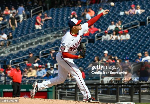 May 15: Washington Nationals starting pitcher Patrick Corbin pitches during the New York Mets versus the Washington Nationals on May 15, 2023 at...