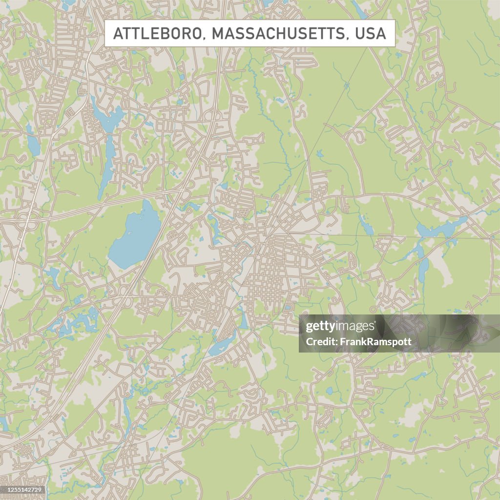 Attleboro Massachusetts US City Street Map