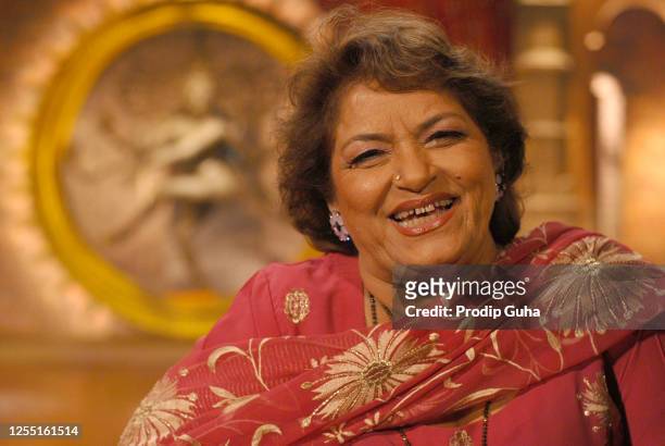 Saroj Khan attends the set of new real tv show of 9X channel on December 02, 2007 in Mumbai, India.