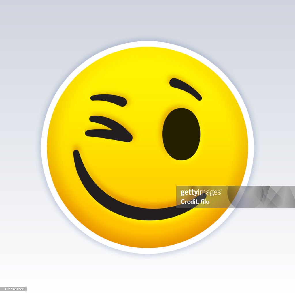 Blinkande Emoji Ansikte