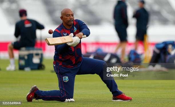 West indies coach Phil Simmons ahead of day two of the 1st #RaiseTheBat Test match at The Ageas Bowl on July 09, 2020 in Southampton, England.
