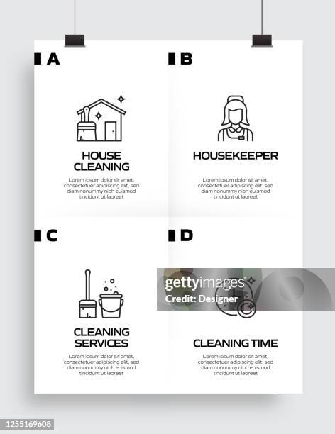cleaning related process infographic template. process timeline chart. workflow layout with linear icons - squeegee icon stock illustrations