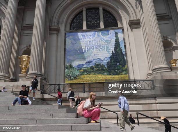 General view of the exhibition of some 40 works by Vincent van Gogh at the Metropolitan Museum of Art in New York, United States on May 15, 2023. The...